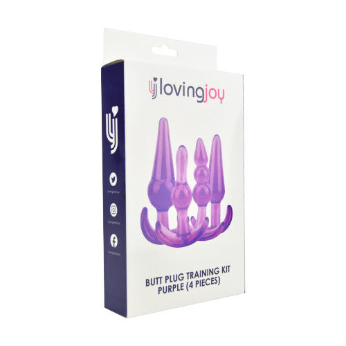 Loving Joy 4 Anal Butt Plug Beads Tapered Training Kit Prostate Stretch Massager