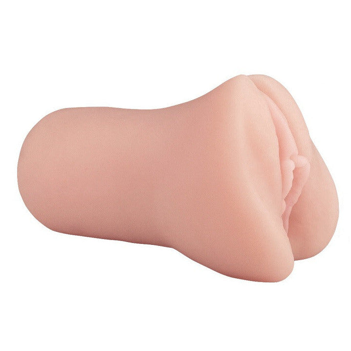 Realistic silicone vagina on a white background