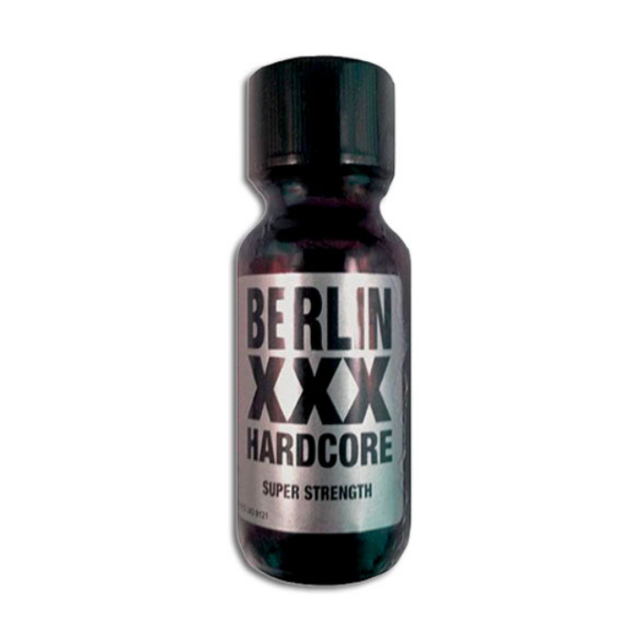 Bottle of Berlin XXX Hardcore super strength on a white background