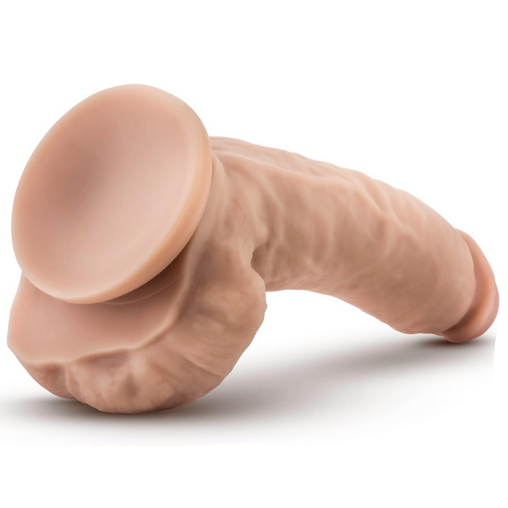 Blush Novelties Dr. Skin Mr. Mayor 9 Inch Realistic Suction Cup Dildo With Balls on a white background