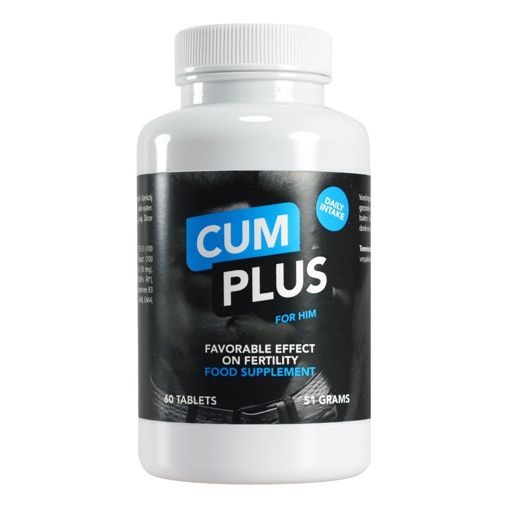 Cum Plus food supplement bottle on a white background