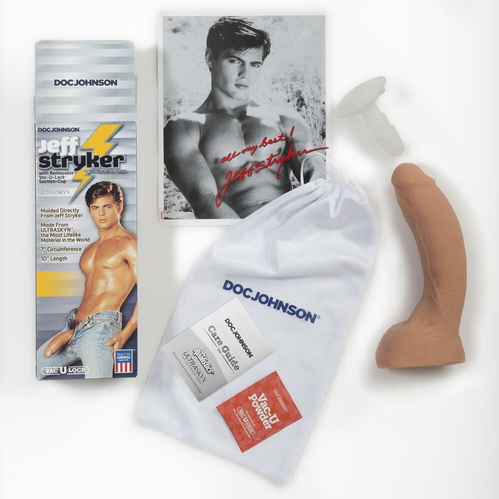 Doc Johnson product packaging with a realistic dildo on a white background