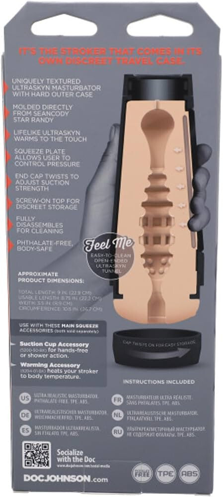Product packaging with text and branding on a gray background