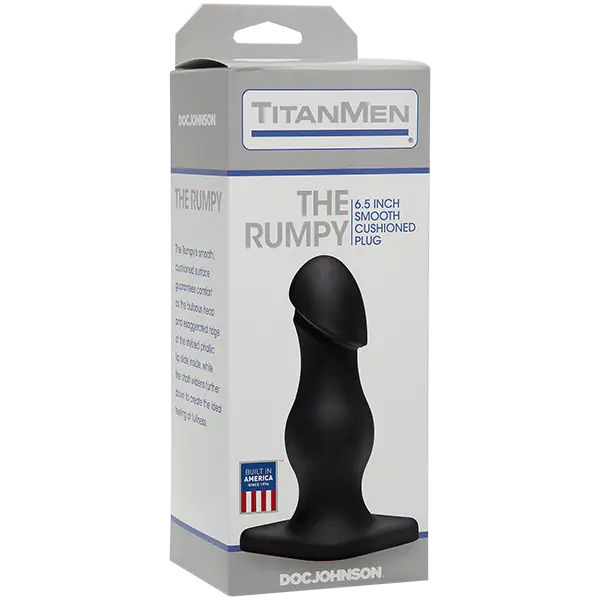 Doc Johnson TitanMen The Rumpy 6.5 Inch Smooth Cushioned Anal Butt Plug Black