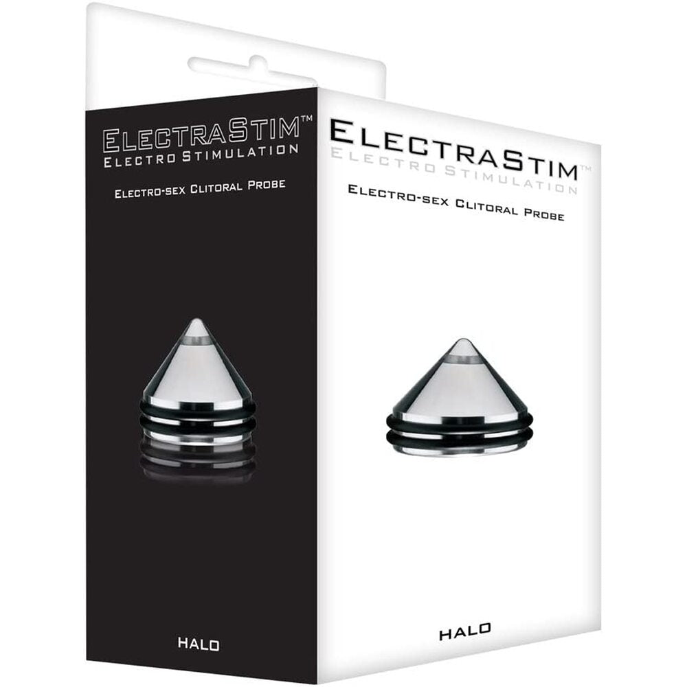 ElectraStim Electro-sex Clitoral Probe packaging on a white background