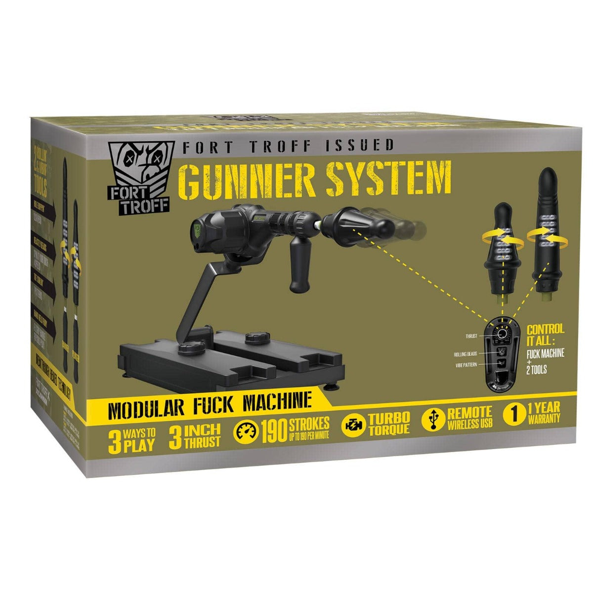 Product packaging for 'Gunner System' by Fort Troff on a white background