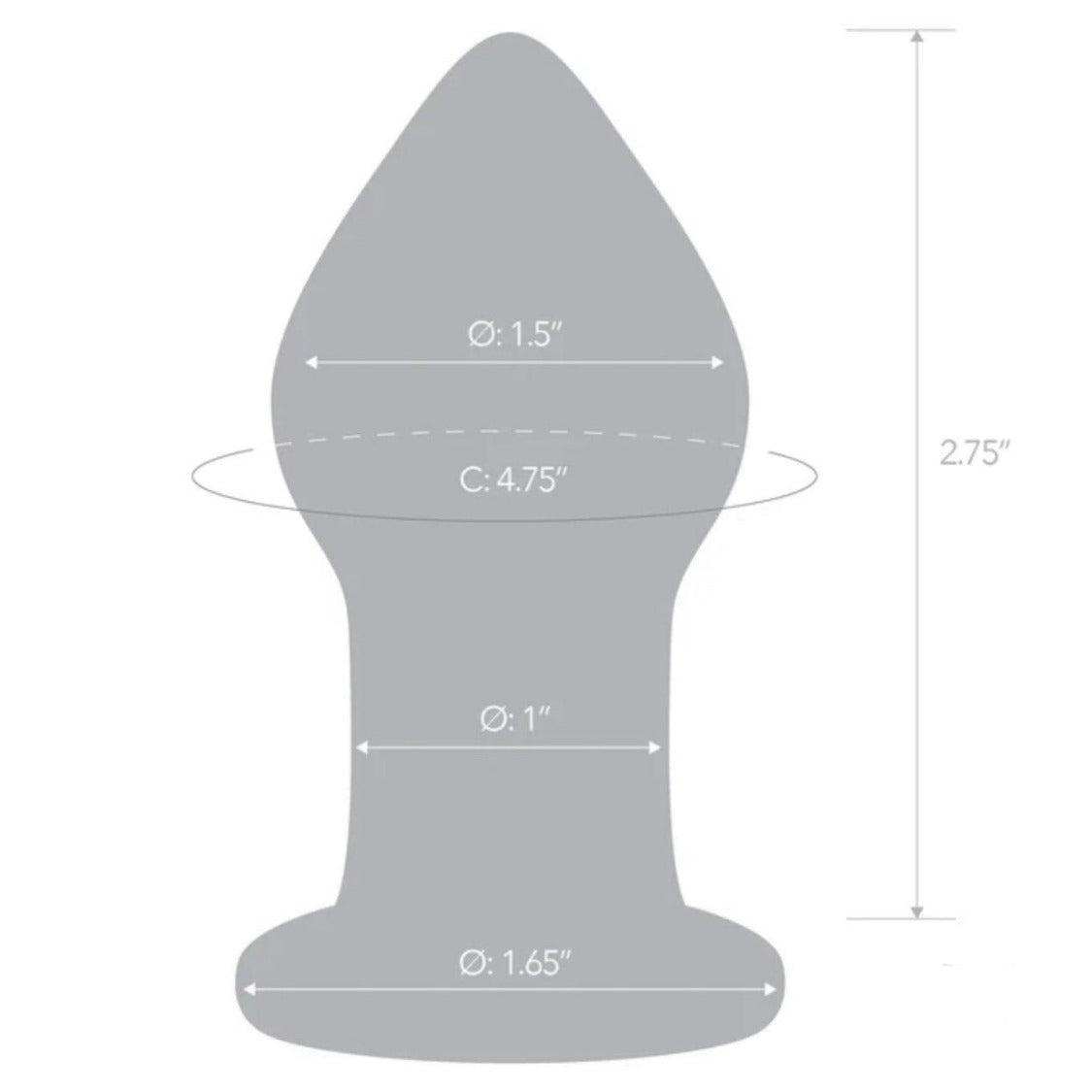 Gläs 3.25 Inch Amethyst Rain Handblown Glass Anal Butt Plug Training Size Illustration