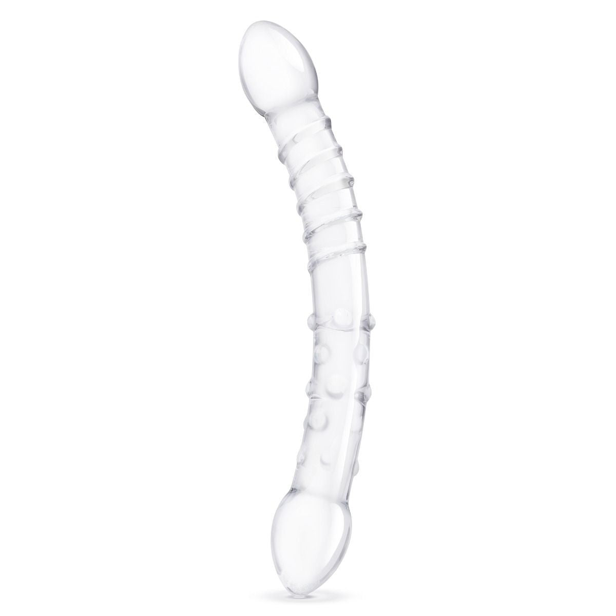 Gläs 12 Inch Girthy Double Trouble Handblown Glass Cock Glass Dildo Massager