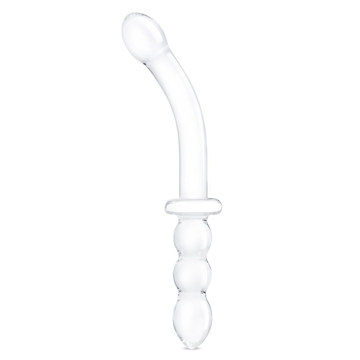 Gläs 12 Inch Girthy Ribbed Double End Handblown Glass Cock Dildo Anal Butt Plug