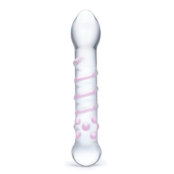 Gläs 7.25 Inch Spiral Staircase Full Tip Handblown Glass Dildo Anal Massager