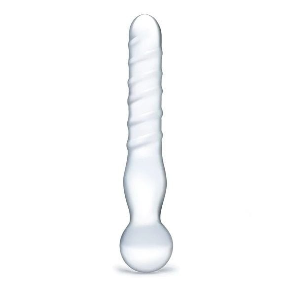 Gläs 8 Inch Joystick Double Dual Ended Handblown Glass Cock Dildo Anal Massager