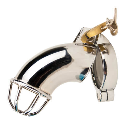 Impound Exhibition Male Chastity Device Orgasm Denial Steel Penis Cage CBT Kit