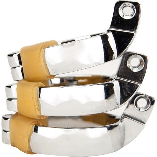 Impound Gladiator Silver Male Chastity Device Orgasm Denial Steel Penis Cage CBT