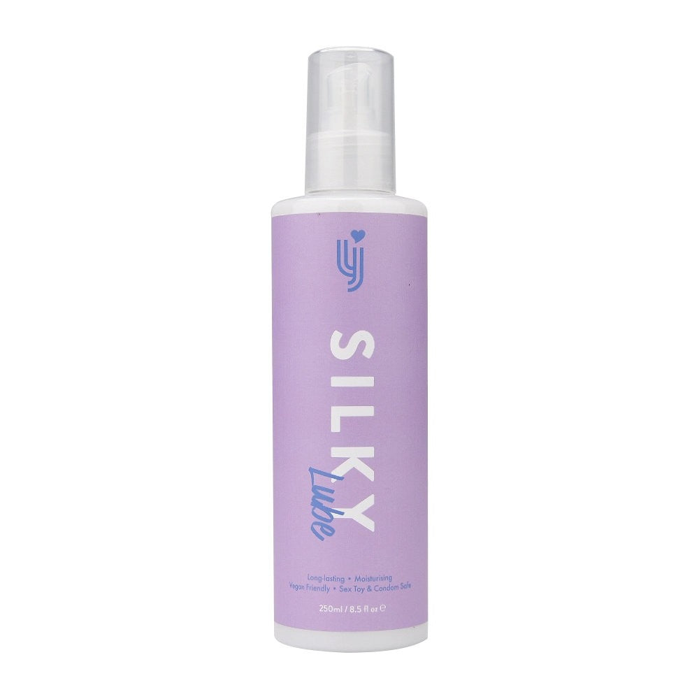 Silky lotion bottle on a white background