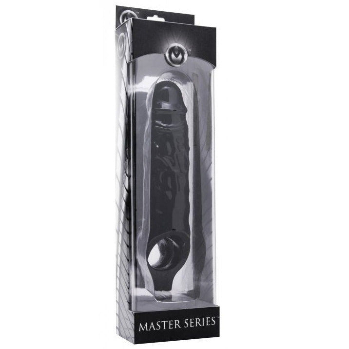 Black device in packaging with 'Master Series' branding on a white background