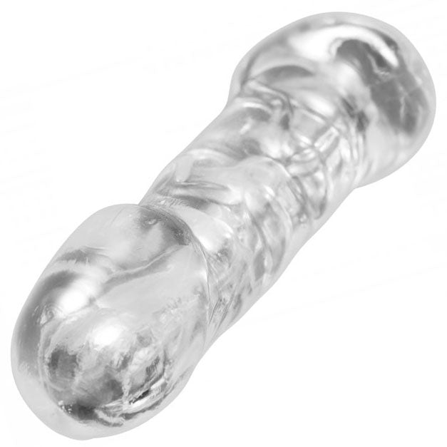 Master Series Cock Holster Sleeve 7 Inch Penis Extender Stroker Clear on a white background