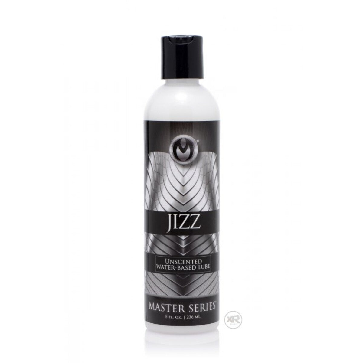 Bottle of Jizz Unscented Water-Based Lube on a white background