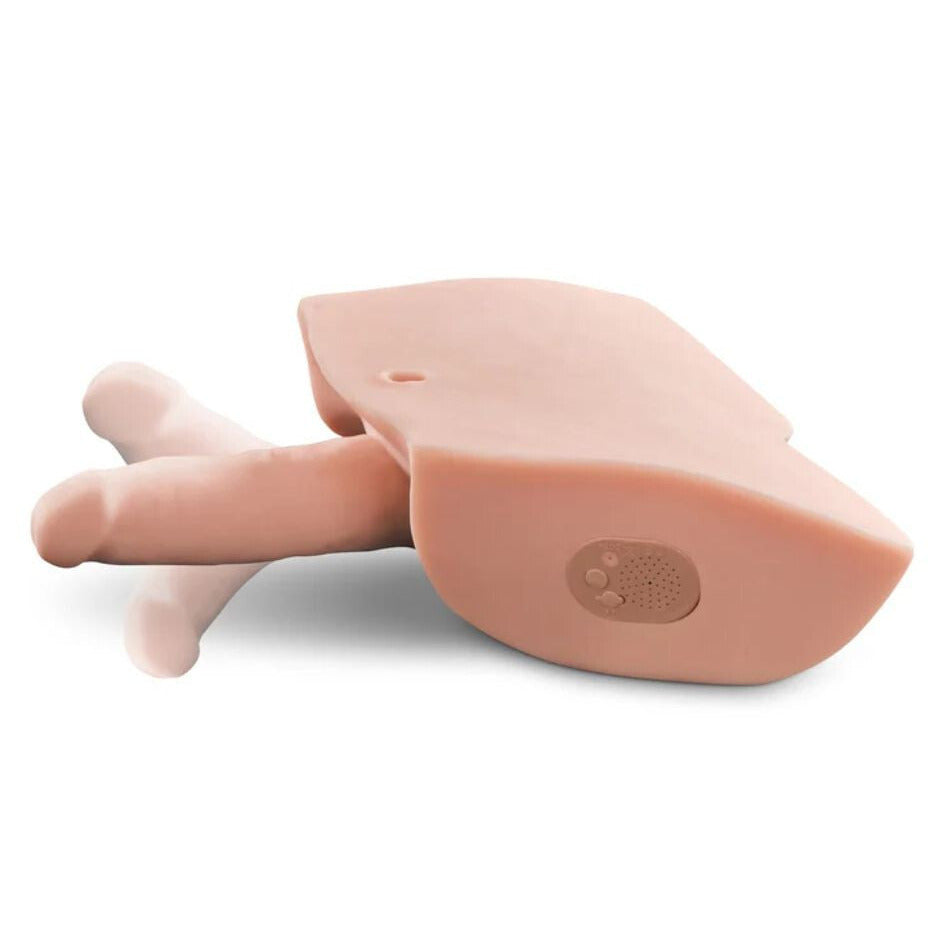 Pink silicone product on a white background