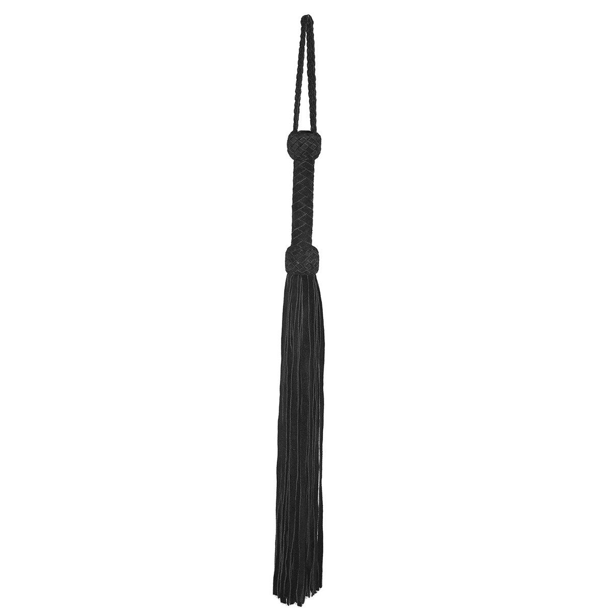Prowler RED Leather Suede Flogger BDSM Fetish Whip Crop Impact Play Kink Black