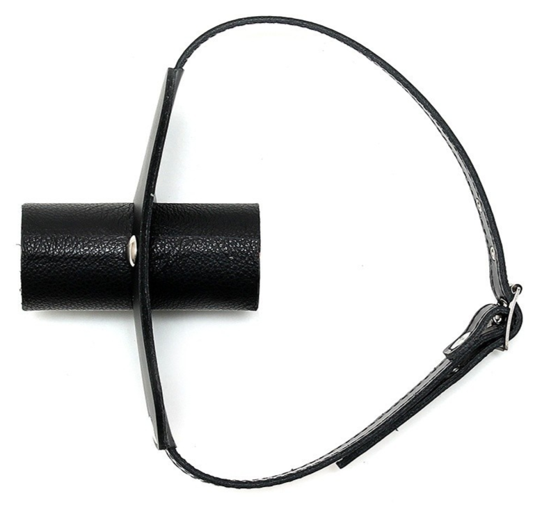 Rimba Leather Mouth Gag Urine Tube Spreader Adjustable BDSM Fetish Bondage Slave