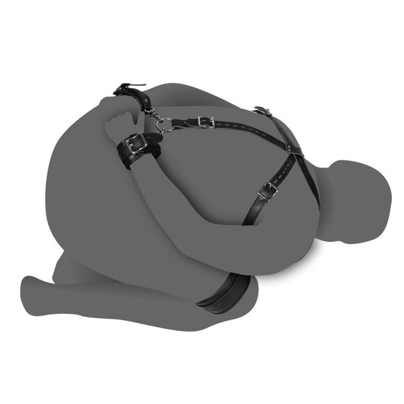 Shots Toys Bondage BDSM Body Torso Harness with Thigh and Hand Cuffs