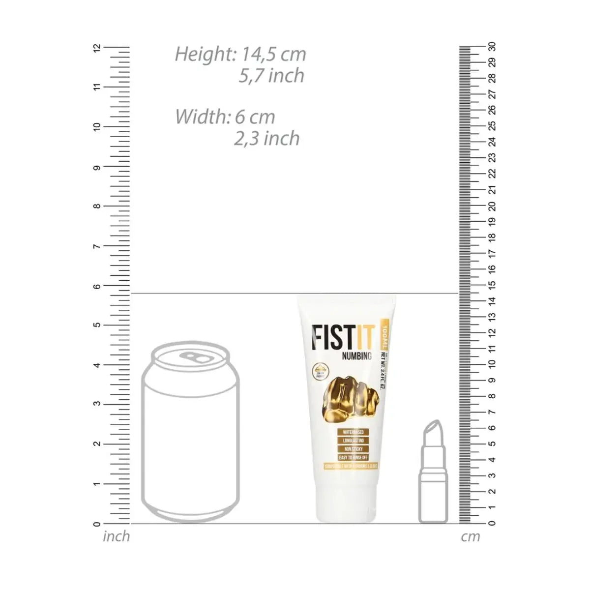 Shots Toys Fist It Numbing Gel Water Based Anal Lubricant 100ml on a white background