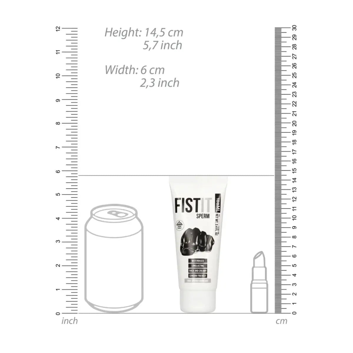 Shots Toys Fist It Sperm Gel Water Based Lubricant 100ml on a white background