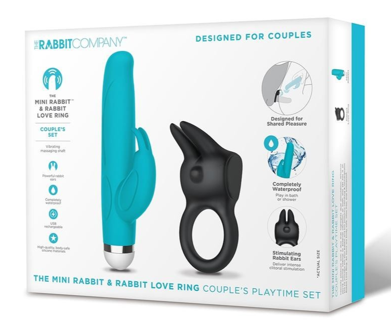 Box of The Mini Rabbit & Rabbit Love Ring couple's playtime set from The Rabbit Company.