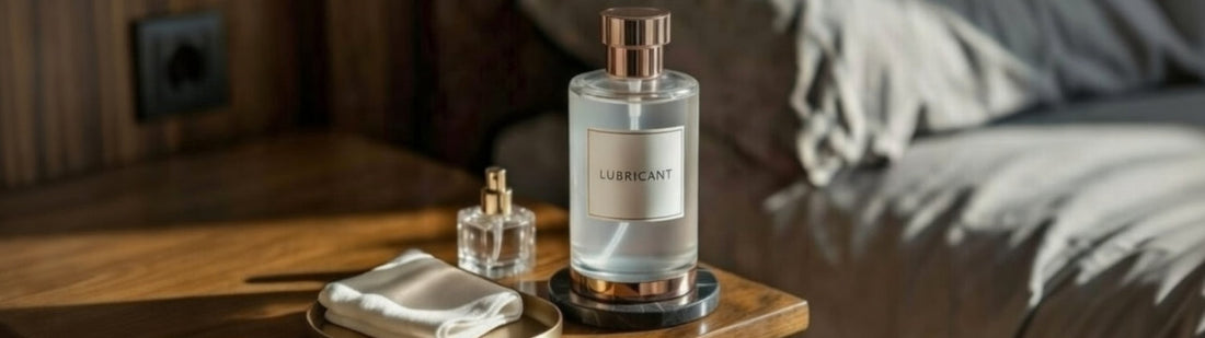 Personal Sex Lubricant Bottle On  A Bedside Table 