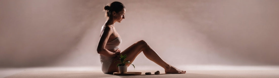 Woman exploring self care and mindful kegel exercises