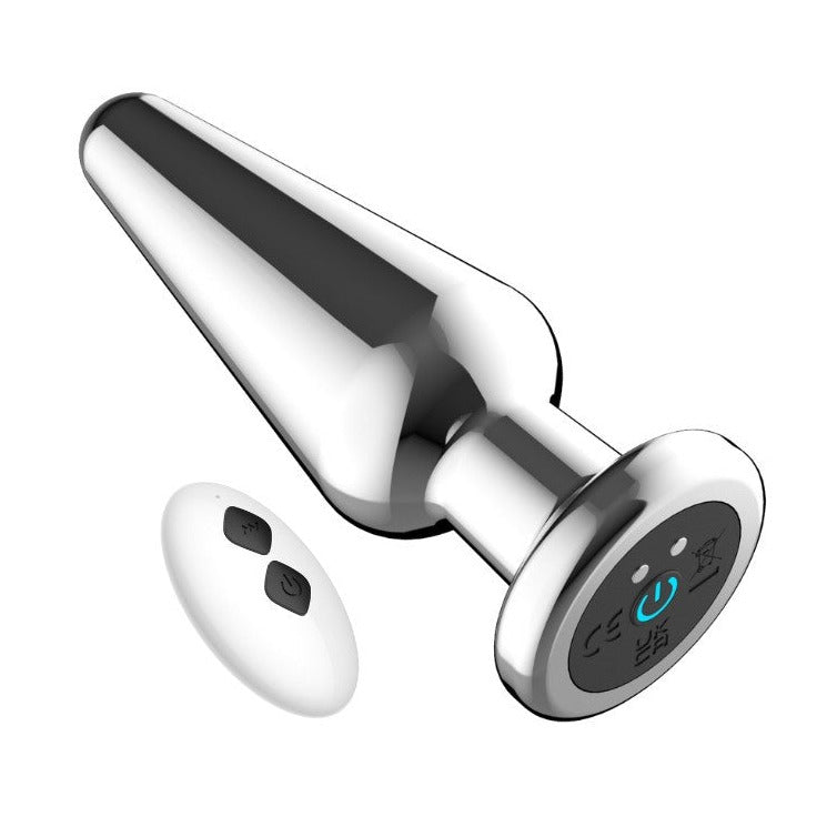 Toosh Remote Controlled Metal 10 Speed Vibrating Anal Butt Plug USB P-Spot BDSM on a white background