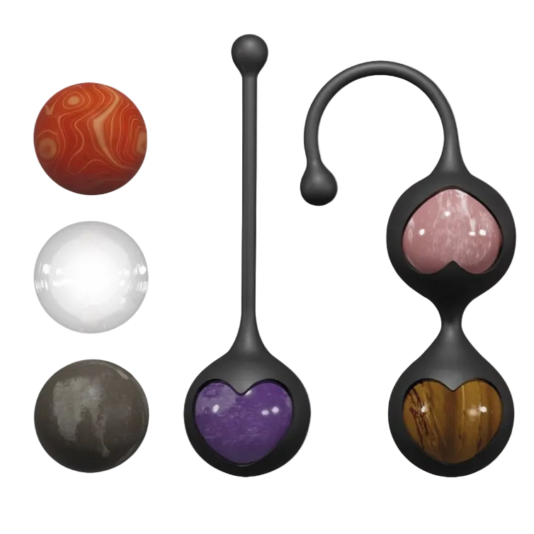Adrien Lastic Harmony Polished Gem Stones Kegel Balls Pelvic Training Healing on a white background