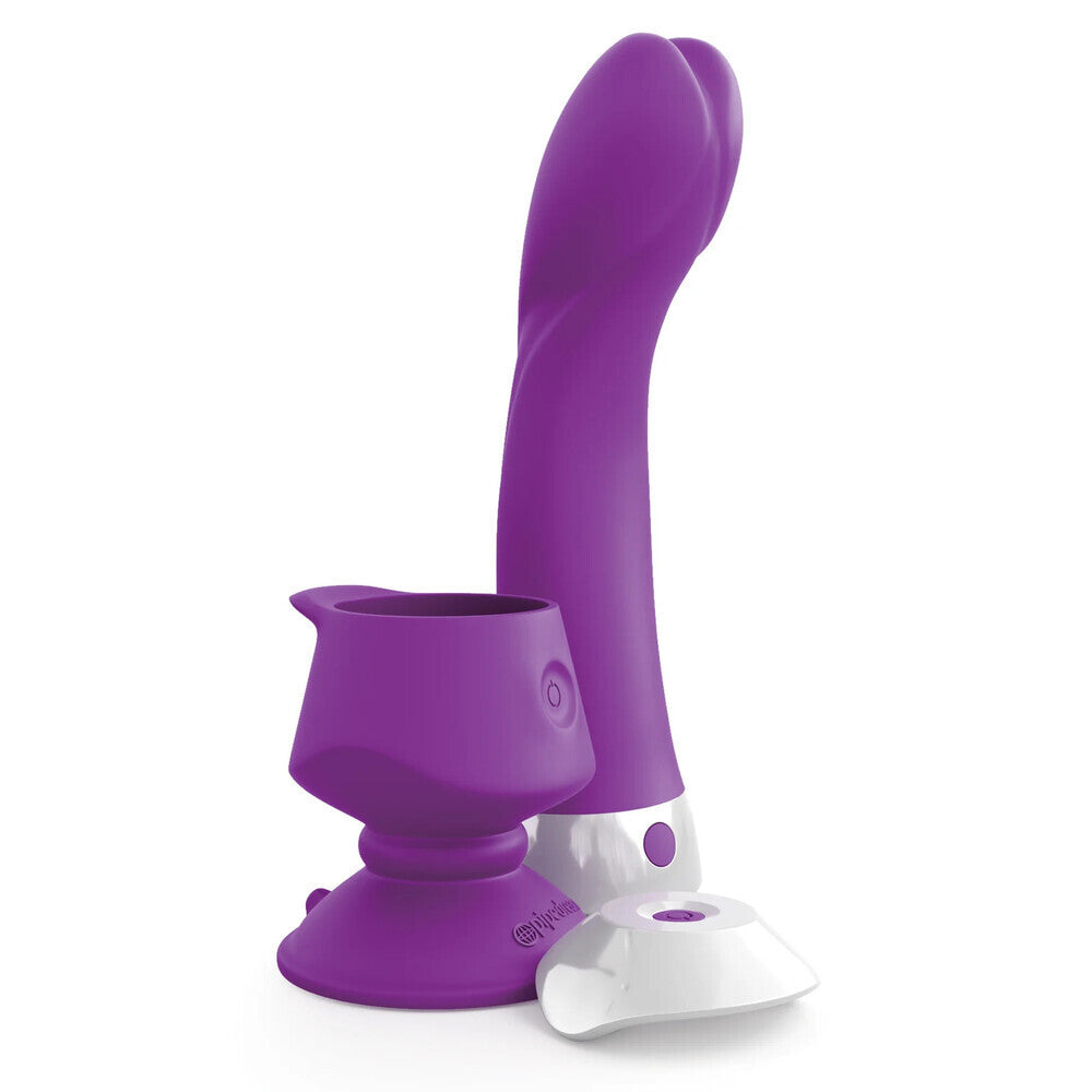 Purple and white vibrator on a white background