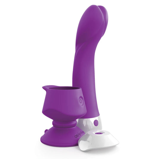 Purple and white vibrator on a white background