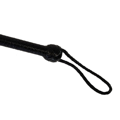 Black leather whip on a white background 4