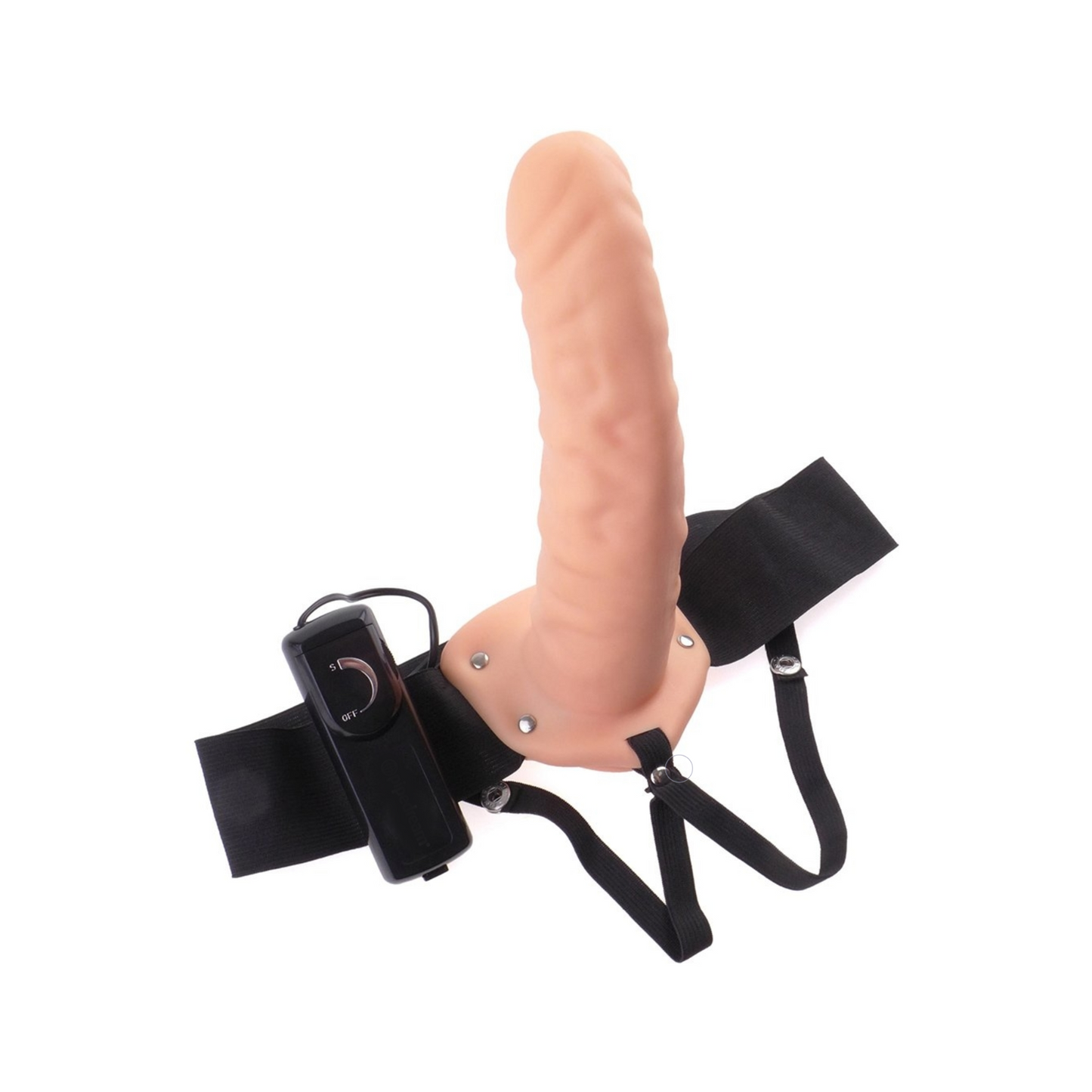 Sexual product with a remote control on a white background