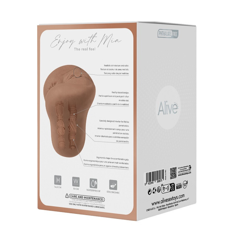 Product packaging with a brown stroker and branding on a white background
