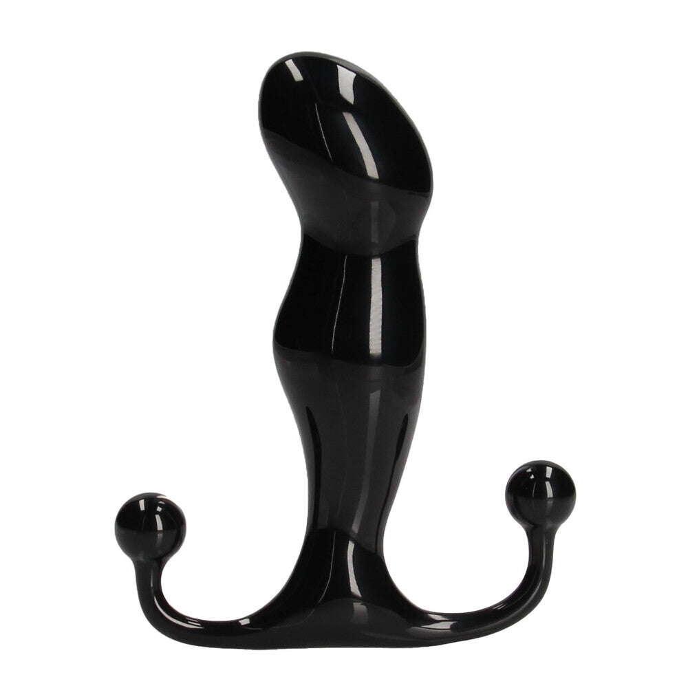 Black prostate massager on a white background