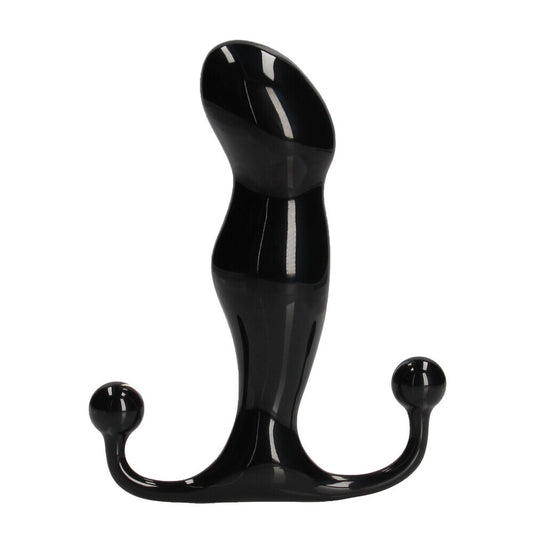 Black prostate massager on a white background