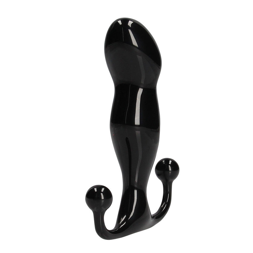 Black prostate massager on a white background