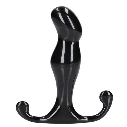 Black prostate massager on a white background