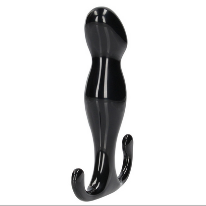 Black p-spot massager on a white background