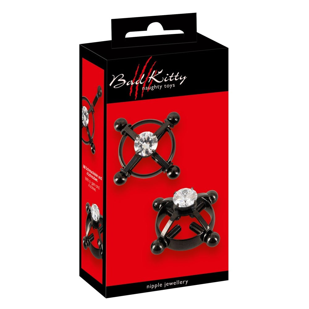 Bad Kitty naughty toys nipple jewelry packaging on a white background