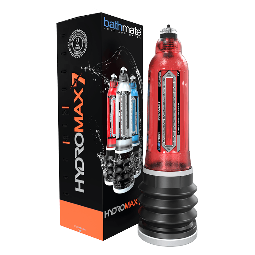 Red and black HYDROMAX product with packaging on a white background