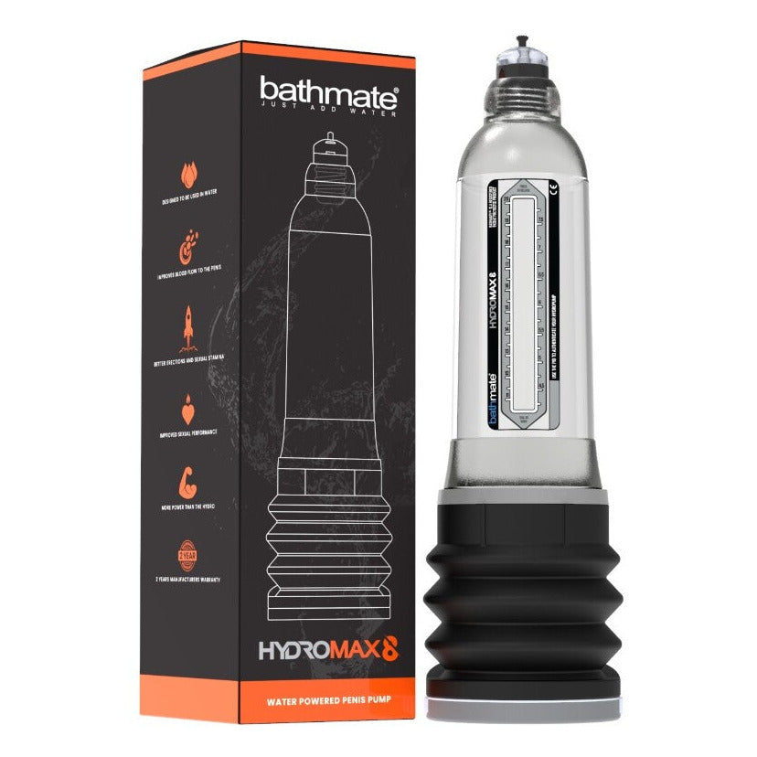 Bathmate Hydromax 8 product with packaging on a white background