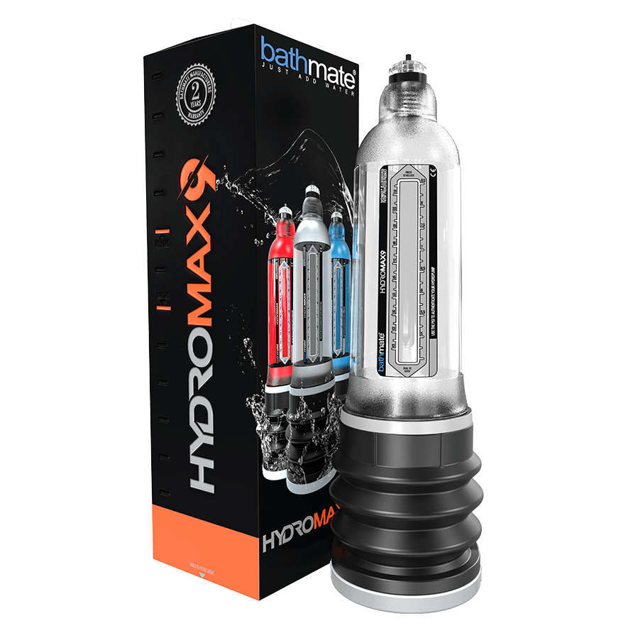 Bathmate Hydromax9 product with packaging on a white background