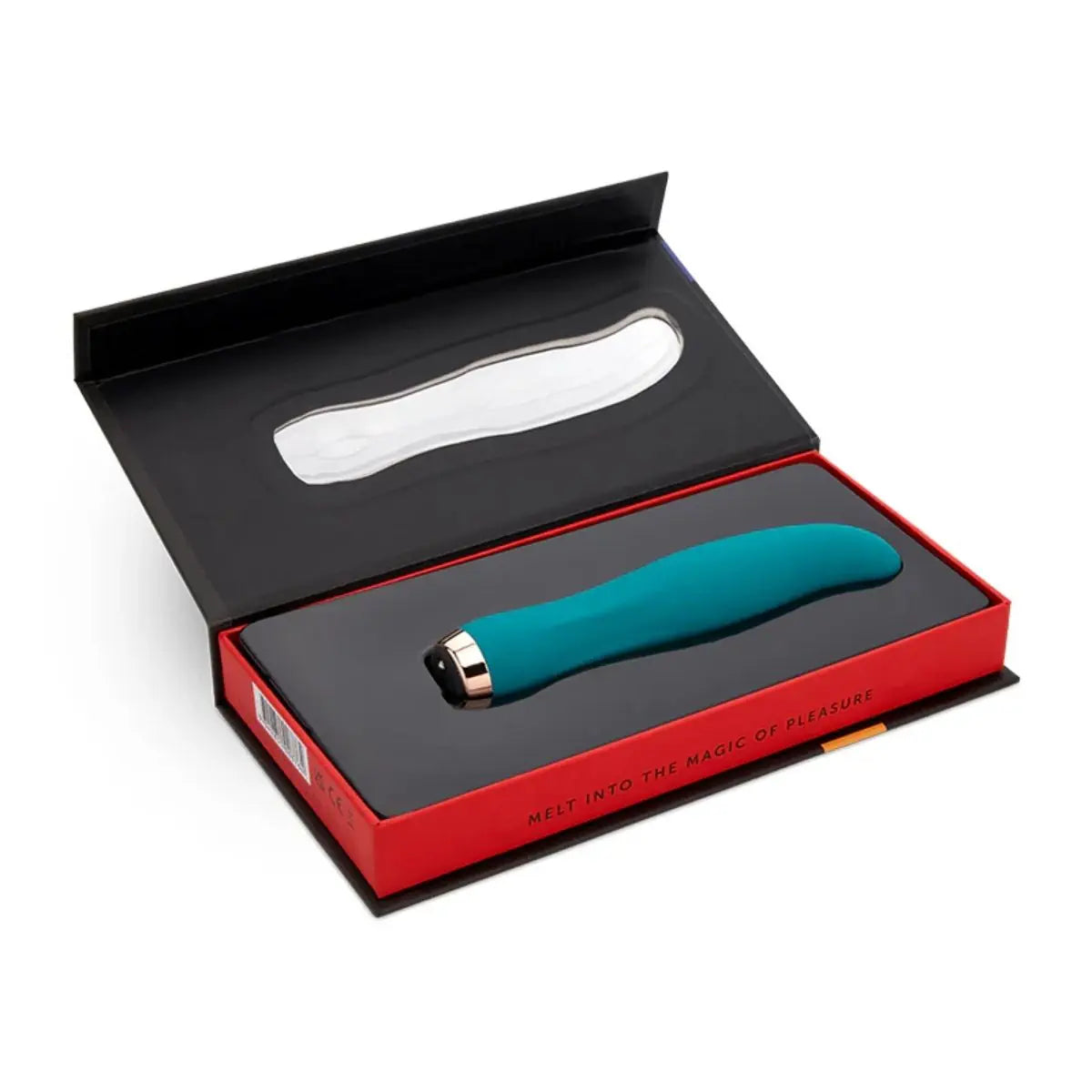 Bella Velvet Touch Liquid Silicone XLR8 Bullet Turbo Boost Emerald Clitoral Vibrator on a white background