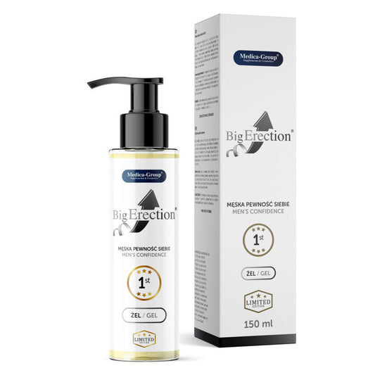 BigErection gel bottle and packaging on a white background