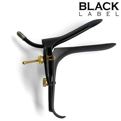 Black Label Cusco Medical Speculum With Lube Tube Black & Gold on a white background