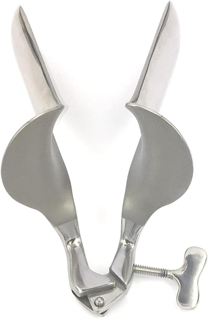 Black Label Stainless Steel Collins Speculum Medical Exam Fetish BDSM 6 Inch